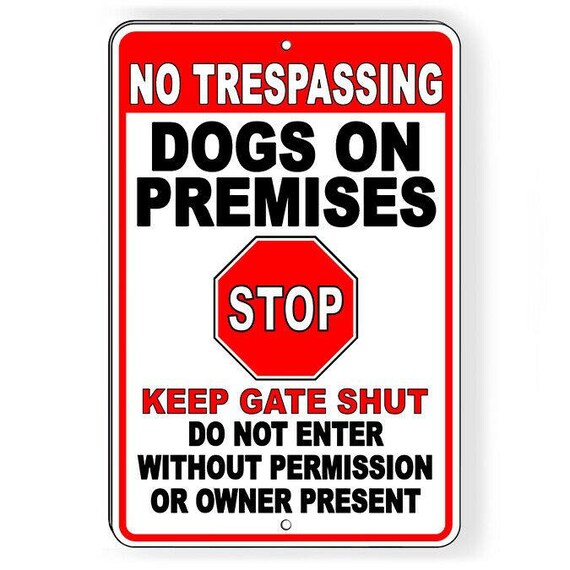 2x No Trespassing Schilder Aus Aluminium – 35,6x25,4 Cm, Laminiert, Mit Stopp-Symbol & Hundehinweis