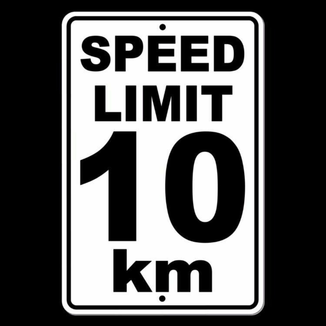 Speed Limit 10 KM Sign Metal MPH Slow WARNING Traffic Road Highway ...