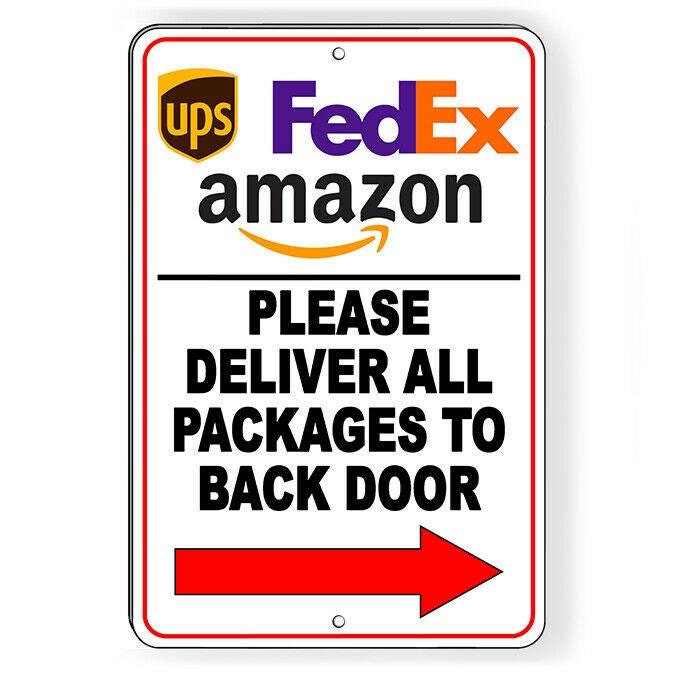 Please Deliver All Packages to Back Door Arrow Right Sign Etsy UK