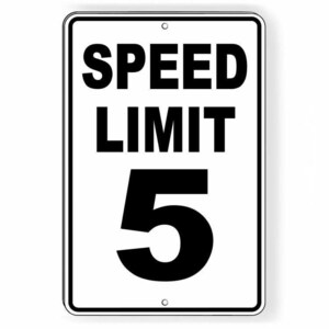 Geschwindigkeitsbegrenzung 5Sign Metall MPH langsam WARNUNG Verkehrsstraße am besten