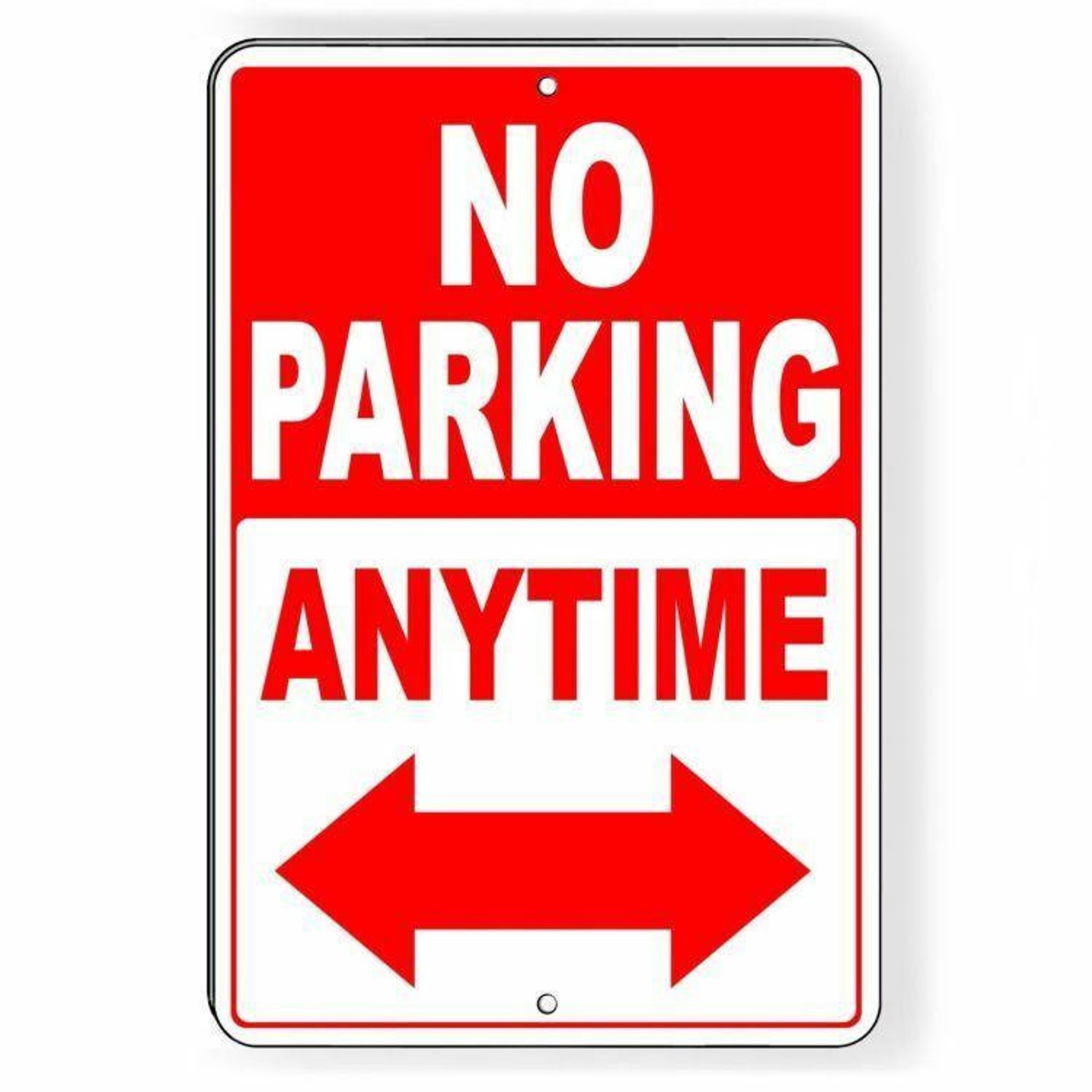 No Parking Anytime Double Arrows Metal Sign WARNING Towed Etsy
