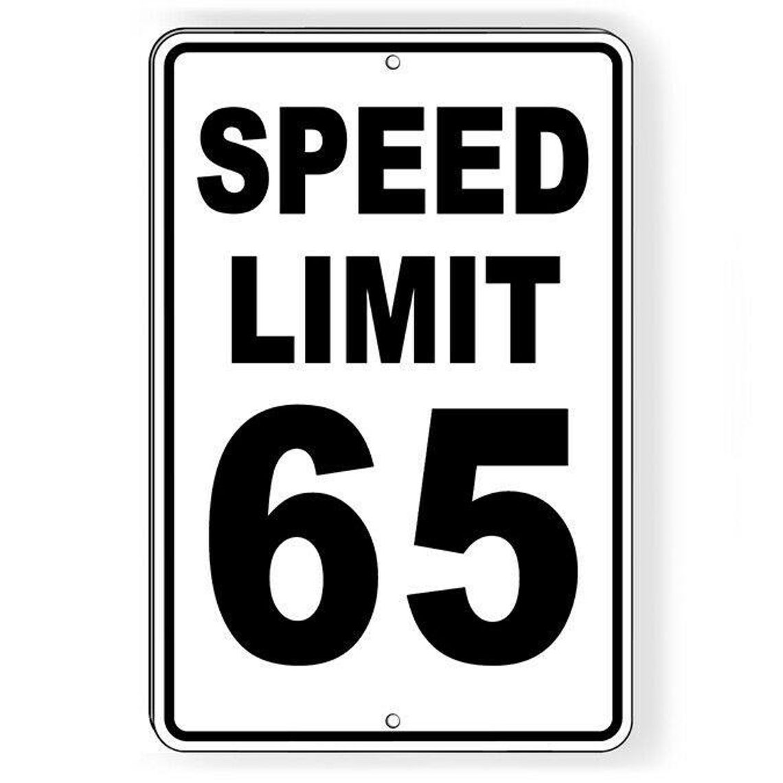 Speed Limit 65 Sign Metal MPH Slow WARNING Traffic Enforced Etsy