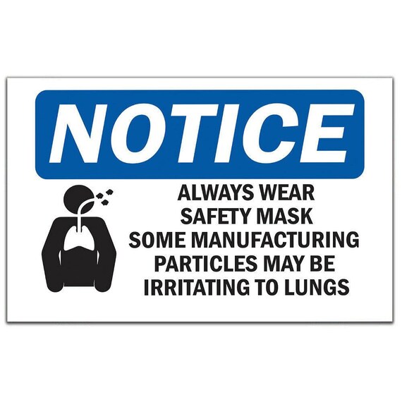 Notice Always Wear Safety Mask Some Sign With Symbol Etsy