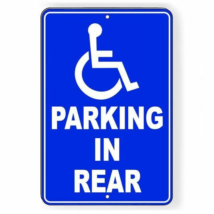 handicapped-parking-in-rear-sign-metal-sh001-etsy