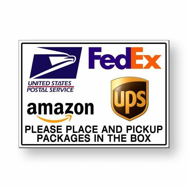 Please Place and Pickup Packages in Box Metal Sign USPS UPS - Etsy
