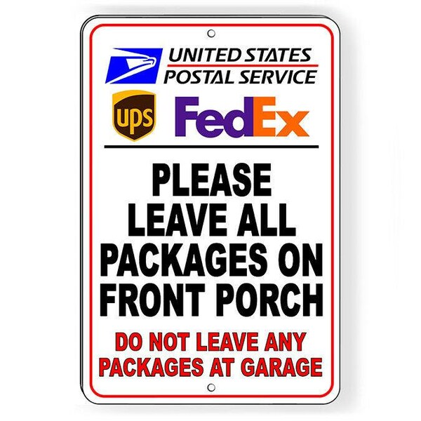 Please Deliver All Packages to Side Door Sign / Decal / Delivery