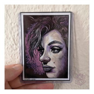 Unieke mini originele verzamelbare kunst - (honkbalkaartformaat) nr: 14 in serie. Promarker op canvaspapier.