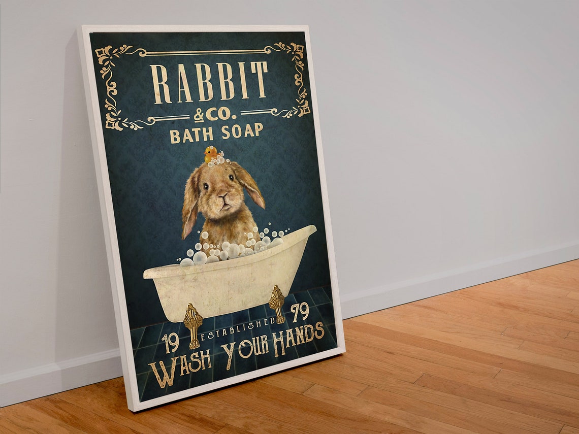 Rabbit &Co. Bath Soap Wash Your Hands Funny Hare Bathroom Etsy