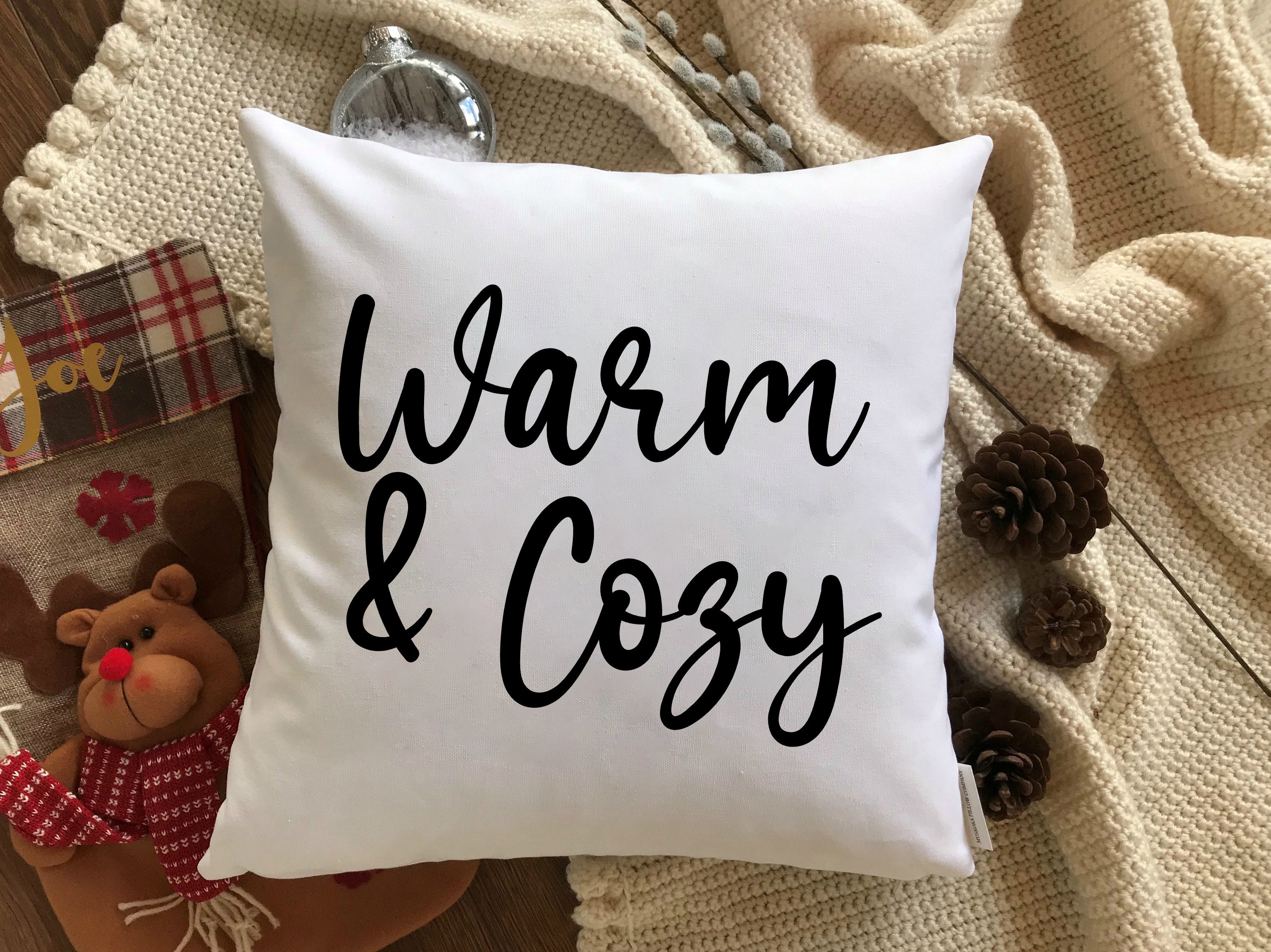 Warm & Cozy Pillow Cover 16x16 20x20 Valentine Pillow Gift Etsy