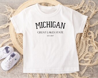 Great Lakes State Shirt, Michigan Kids Shirt, State Of Michigan Kids Shirt, Lake Kids Clothes, Toddler Tshirt, Michigan Gift Ideas
