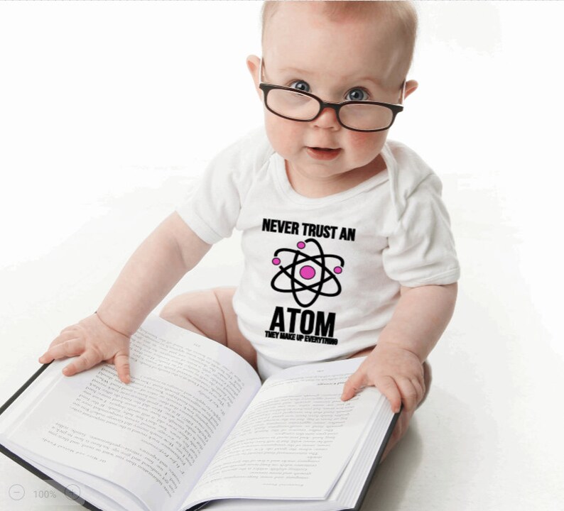 Never Trust an Atom Onesie Science Nerd Chemistry Baby Etsy