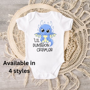 Lil Dungeon Crawler Baby Bodysuit, Baby Dragon Shirt, Dragon Baby Clothes, Baby Bodysuit, Baby Shower Gift, New Baby Gift, Cute Baby Clothes