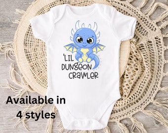Lil Dungeon Crawler Baby Bodysuit, Baby Dragon Shirt, Dragon Baby Clothes, Baby Bodysuit, Baby Shower Gift, New Baby Gift, Cute Baby Clothes