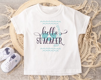 Hello Summer Kids Shirt, Kids Summer Clothes, Beach Vacation Shirt, Toddler Beach Tshirt, Toddler Summer Tee, Unisex Kids Shirt, Toddler Tee