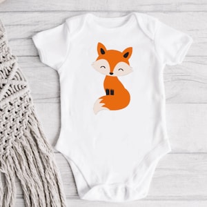 Fox Baby Bodysuit, Woodland Fox Bodysuit, Woodland Animal Baby Bodysuit, Cute Animal Bodysuit, Fox Baby Gift, Woodland Baby Shower Gift