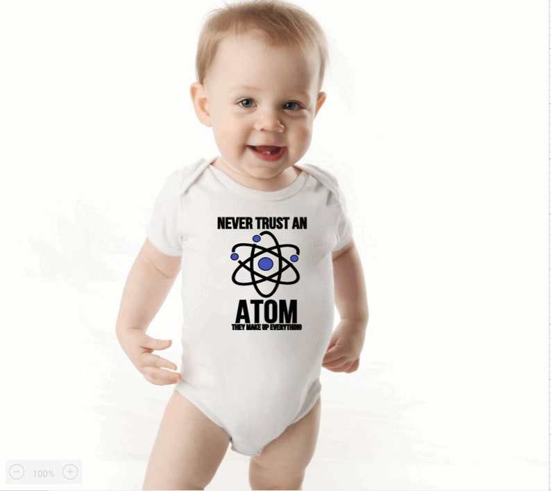 Never Trust an Atom Onesie Science Nerd Chemistry Baby Etsy