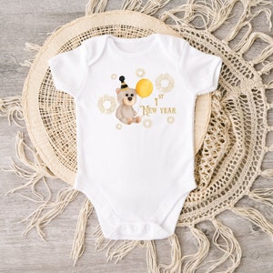 Baby 1st New Year, First New Year Baby Bodysuit, New Year Baby Clothes, New Year Baby Gift, Baby Shower Gift, Gifts For Kids, Gifts Under 20