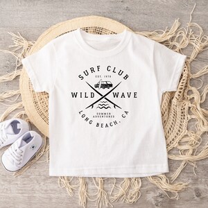 Surf Club Kids Shirt, Kids Summer Clothes, kids Surf Clothing, Surfer Kids Tshirt, Toddler Graphic Tee, Summer Vacay, Surfer Lover Gift