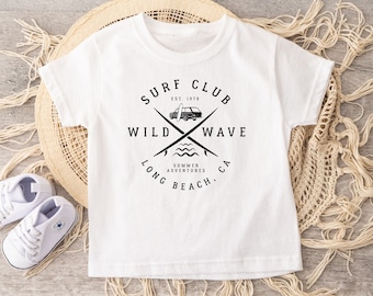 Surf Club Kids Shirt, Kids Summer Clothes, kids Surf Clothing, Surfer Kids Tshirt, Toddler Graphic Tee, Summer Vacay, Surfer Lover Gift