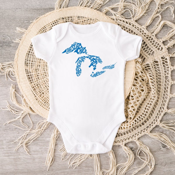 Lake Baby Bodysuit, Great Lakes State, Michigan Apparel, Michigan Baby Shirt, Great Lakes Baby, Lake Michigan Baby Bodysuit, Baby Gift