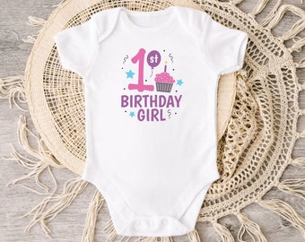1st Birthday Girl Bodysuit, First Birthday Girl Clothes, Birthday Girl Shirt, My 1st Birthday Baby Clothes, Girl Clothes, Baby Birthday Gift