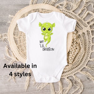My Lil Dragon Baby Bodysuit, Baby Dragon Shirt, Dragon Baby Clothes, Baby Bodysuit, Baby Shower Gift, New Baby Gift, Cute Baby Clothes