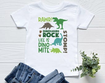 Dinosaur Toddler Shirt, Dinosaur Kids T Shirt, Dino Lover Gift for Boys, Dinosaur Birthday Shirt, Preschool Dino Tee
