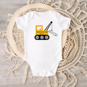 Crane Operator Baby Bodysuit, Custom Name Baby Boy Clothes, Personalized Construction Truck, Construction Baby Bodysuit, Baby Boy Clothes