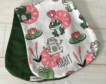 Frog Spit up Cloths, Baby Spit Up Cloths, Custom Baby Burp Cloths,  Frog Burp Cloths, Burp Cloths for Boys, Burp Cloths for Girls, Baby Gift