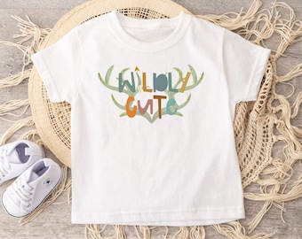 Wildly Cute Shirt, Funny Boy Clothes, Kids Hunting Tshirt, Toddler Graphic Shirt, Wild Child Toddler Tee, Antler Kids Clothes, Kids Boho Tee