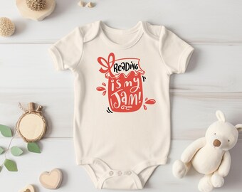Reading Is My Jam Baby Bodysuit: Literary Bookworm Outfit