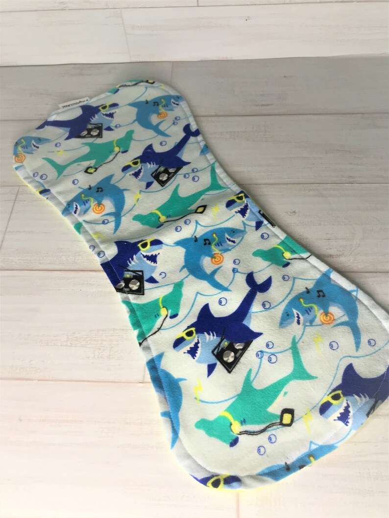 Shark Burp Cloth Flannel Burp Cloth Rag Flannel Spit up Rag Etsy