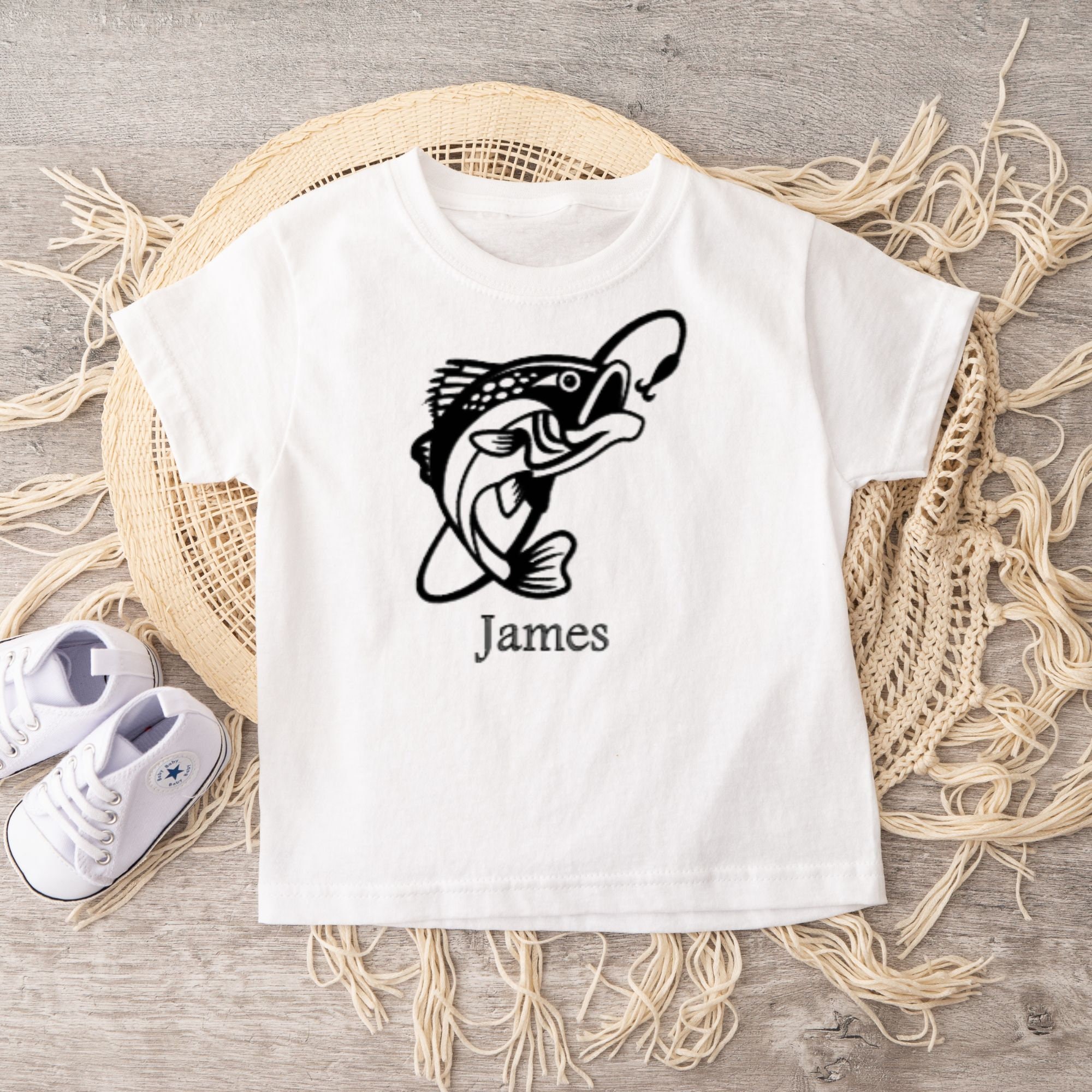 Personalized Toddler Fishing Shirt, Kids Fishing T-shirt, Custom Name  Toddler Shirt, Unisex Toddler Shirt, Kids Bass Fishing Shirt, Kids Tee 