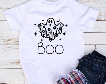 Boo Halloween Kids Tee, Retro Halloween Kids Shirt, Vintage Ghost Tshirt, Halloween Toddler T-Shirt, Toddler Fall Clothes, Spooky Season