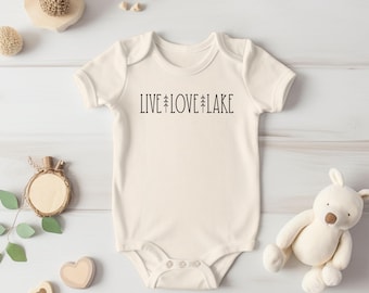 Lake Baby Outfit, Live Love Lake Baby Bodysuit, Summer Baby Clothes, Lake Baby Clothes, Lake Life Bodysuit, Lake Baby Shower Gift, Lake Life