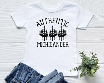 Authentic Michigander Shirt, Michigan Kid Shirt, Michigan Toddler Tshirt, Michigan Kids Apparel, Michigan Gifts, State Kids Tee, Toddler Tee