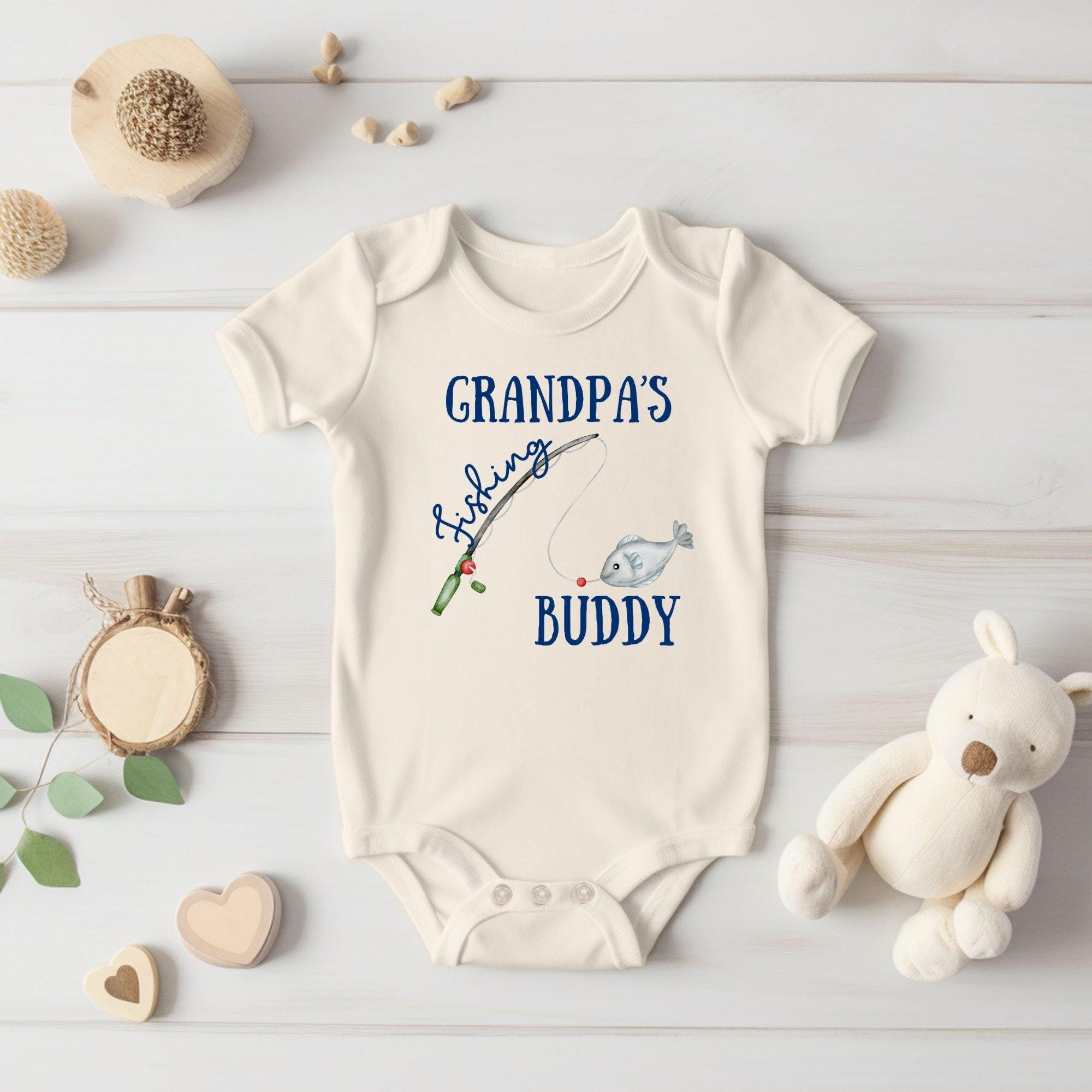 Grandpa Baby Bodysuit, Fishing Baby Outfit, Grandpa's Fishing Buddy Onesie, Baby Fishing Clothes, Newborn Fishing Gift, Grandpa Baby Gift