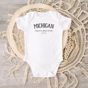 Great Lakes State Baby Bodysuit, Lake Baby Clothes, Baby Bodysuit, Michigan Gift Idea, Michigan Apparel, Great Lakes State, Baby Shower Gift