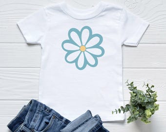 Girl Daisy Shirt, Retro Flower Kids Tee, Daisy Graphic Toddler Shirt, Floral Kids T-Shirt, Cute Spring Summer Outfit, Girl Gift Idea