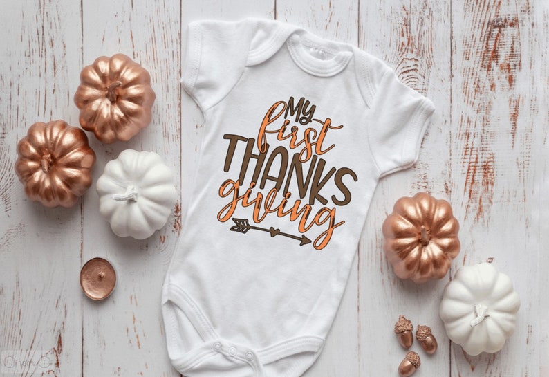 My First Thanksgiving Holiday Baby Onesie My First Thanksgiving Baby Onesie My First Thanksgiving Babys First Thanksgiving Holiday Onesie