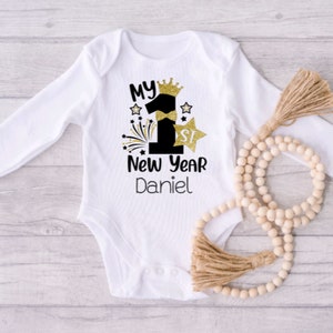Personalized New Year Shirt, Baby New Year Outfit, Personalized 1st New Year, First New Year Bodysuit, Happy New Year, New Year Gift