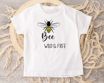 Bee Wild & Free Toddler T-shirt: Honey Bee Graphic Tee