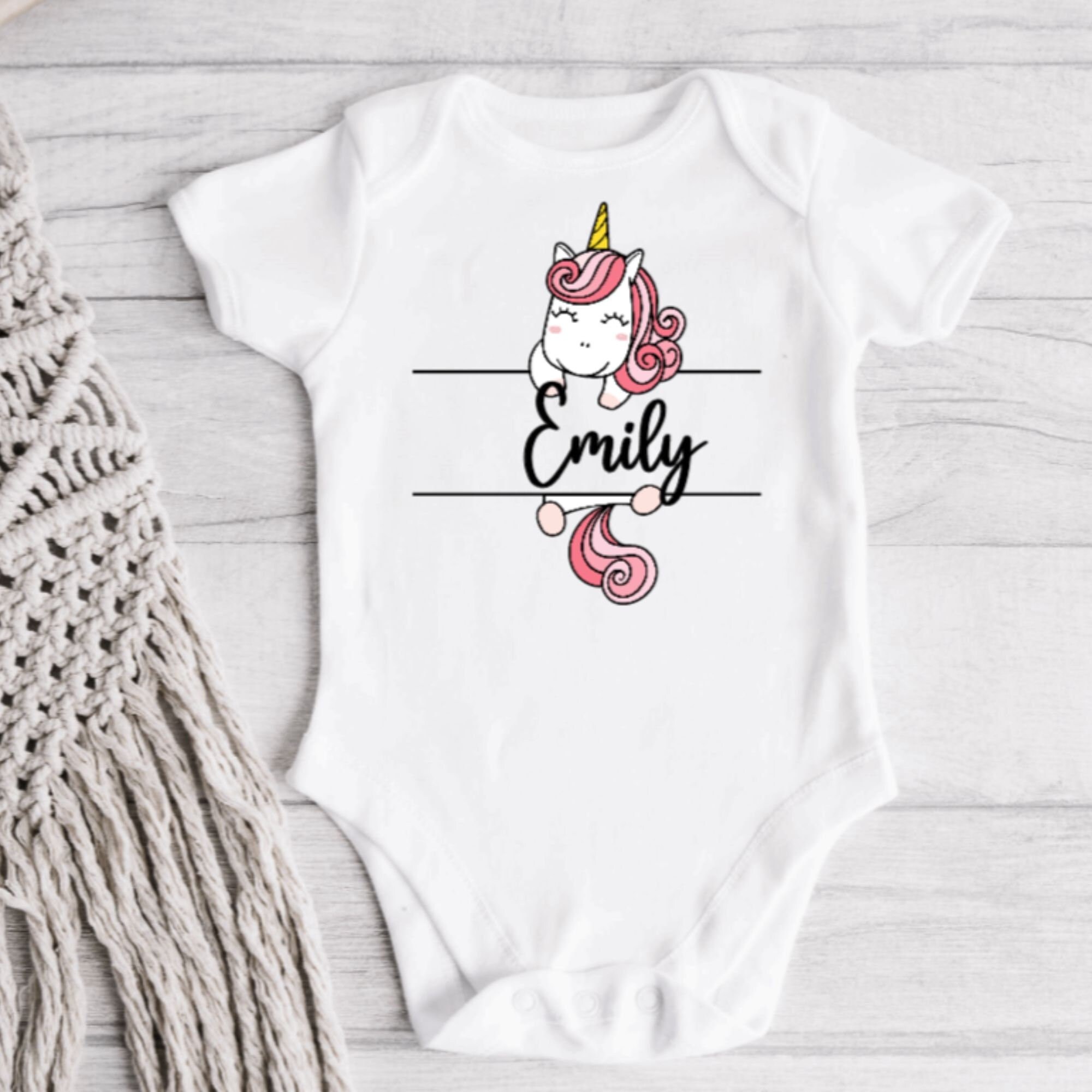 Unicorn Baby Clothes Personalized Baby Bodysuit Unicorn Baby