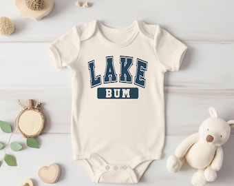 Lake Bum Baby Bodysuit: Cotton Vacation Outfit
