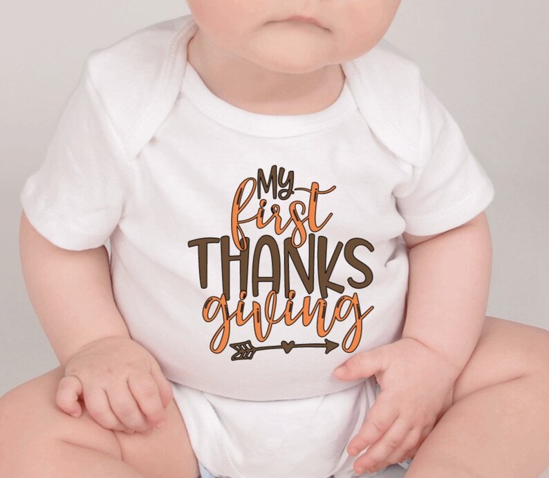 My First Thanksgiving Holiday Baby Onesie My First Thanksgiving Baby Onesie My First Thanksgiving Babys First Thanksgiving Holiday Onesie