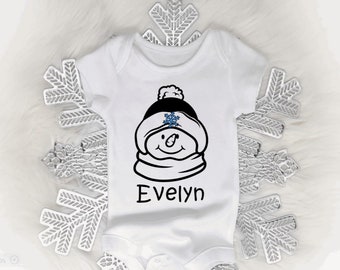 Details about  / Christmas Hugs Snowman Baby Infant Bodysuit