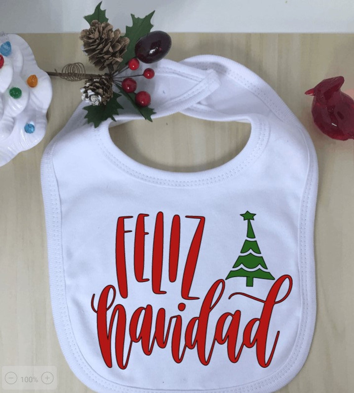 Feliz Navidad Baby Bib Spanish Christmas Bib Christmas Bib Etsy