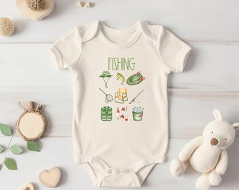 Infant Fishing Outfit, Fishing Baby Outfit, Baby Fishing Clothes, Little Angler Outfit, Outdoors Baby Gift, Lake Baby Bodysuit