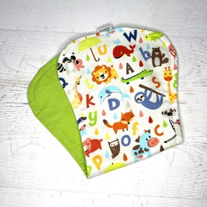Zoo Animal Burp Cloth, Animal Drool Cloth, Safari Burp Rag, Infant Flannel Burp Cloth, Contoured Flannel Burp Cloth, Baby Shower Gift Ideas