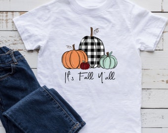 Its Fall Yall Toddler Shirt, Toddler Fall Clothes, Cute Pumpkin Tee, Fall Shirt For Toddler, Pumpkin Toddler Shirt, Fall Toddler TShirt